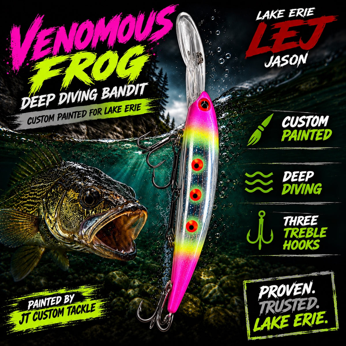 Venomous Frog Custom Painted Deep Diving Bandit