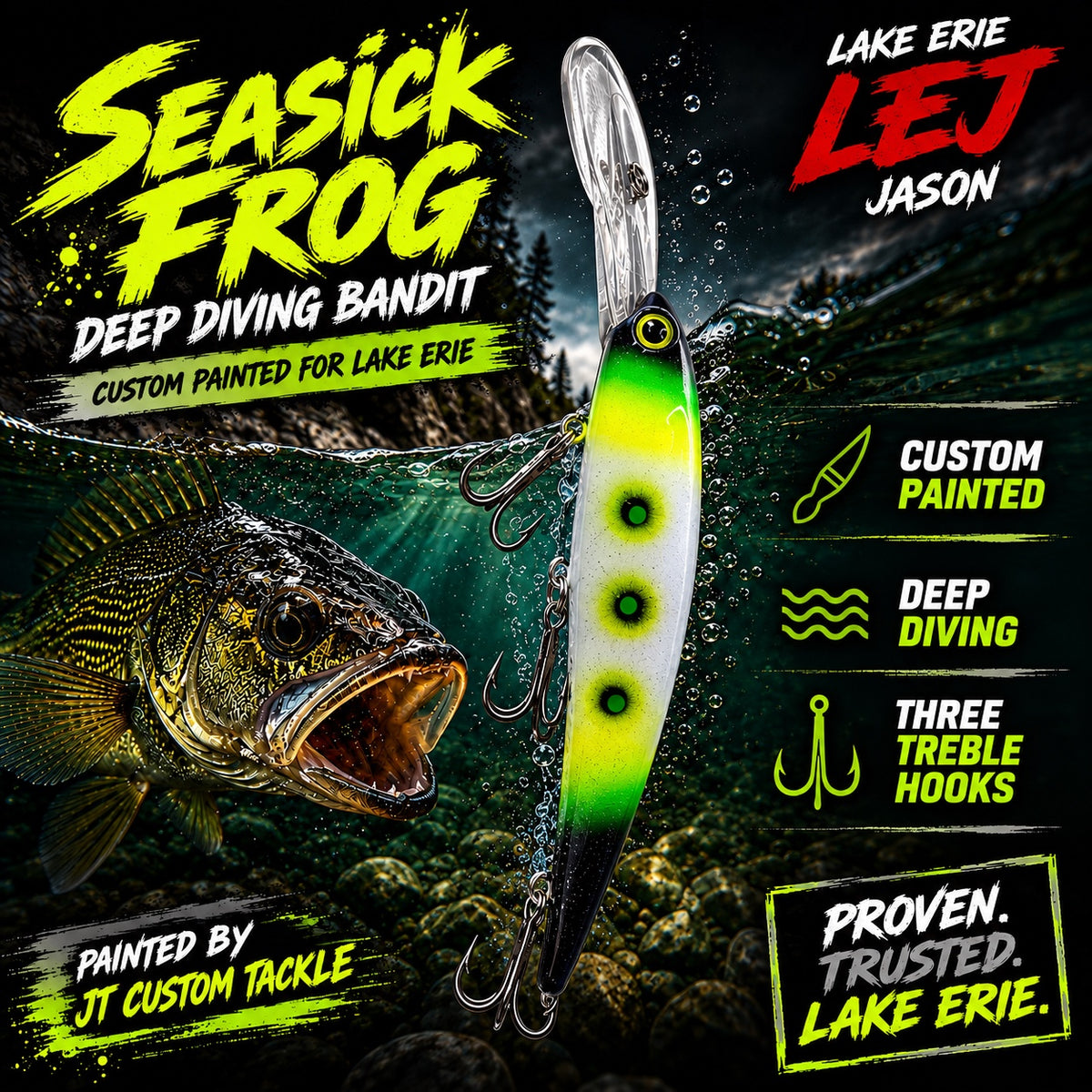 Seasick Frog Custom Painted Deep Diving Bandit