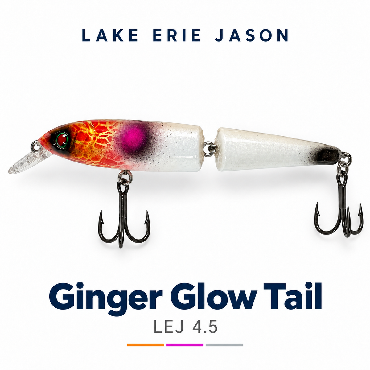 Ginger Glow Tail - LEJ 4.5 Jointed Walleye Lure