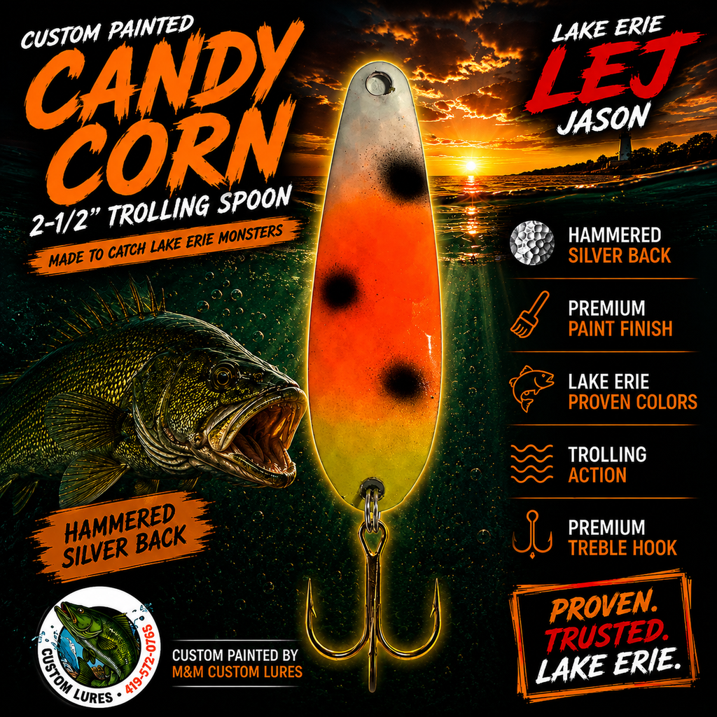 Candy Corn 2-1/2” Custom Painted Trolling Spoon