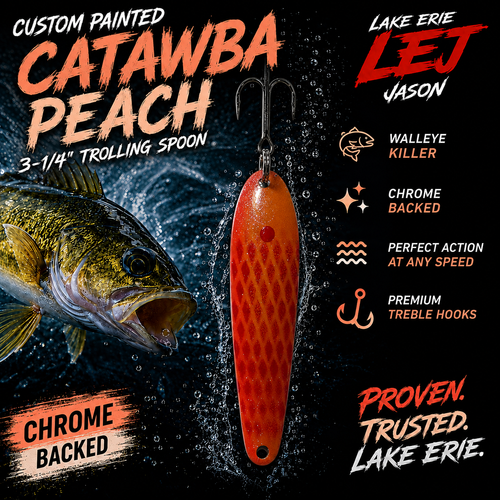 Catawba Peach 3-1/4” Custom Painted Trolling Spoon