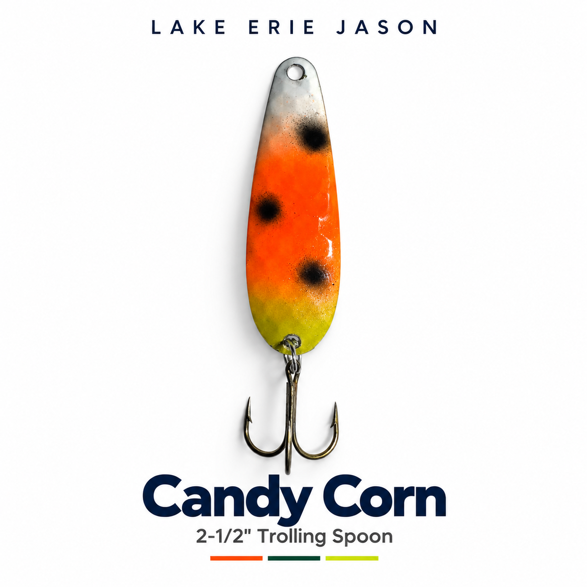 Candy Corn 2-1/2” Custom Painted Trolling Spoon
