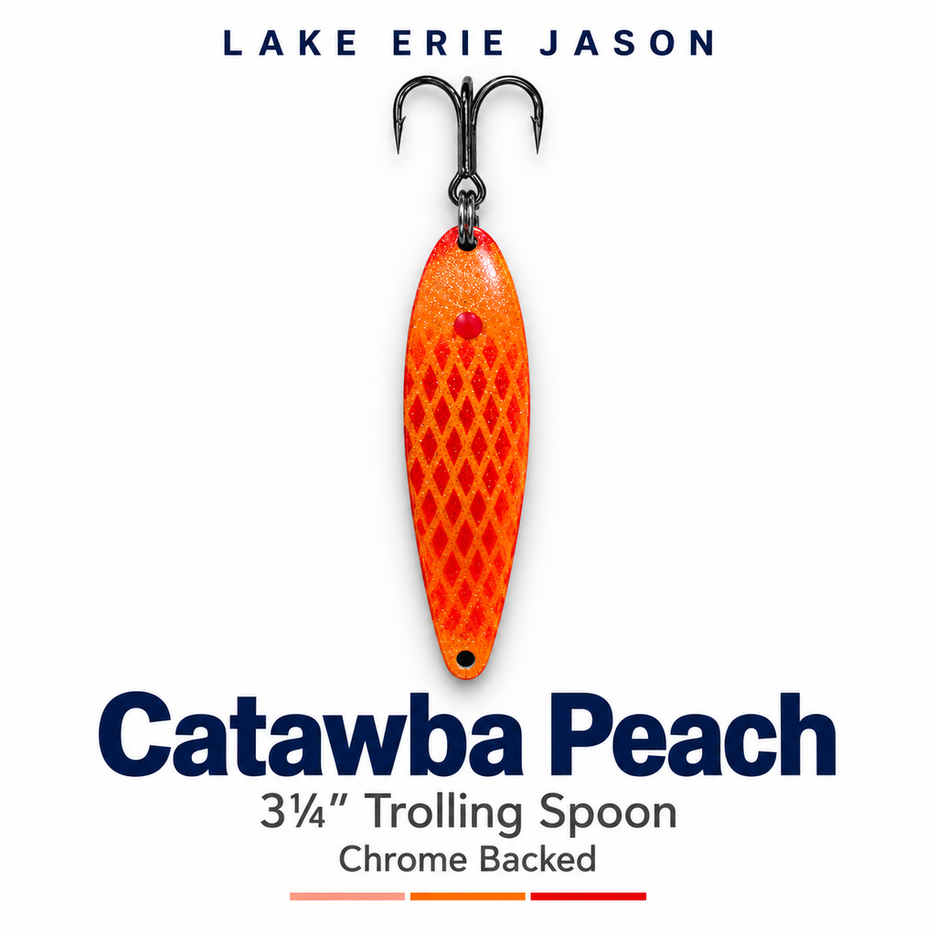 Catawba Peach 3-1/4” Custom Painted Trolling Spoon