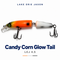 Candy Corn Glow Tail -LEJ 4.5 Jointed Walleye Lure